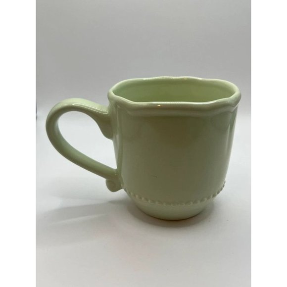 Green Beaded Pottery Barn Outlet Mugs Set of 2 - Picture 10 of 15